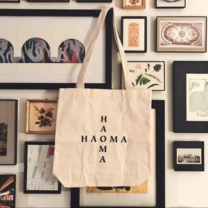 Haoma Earth logo canvas tote bag